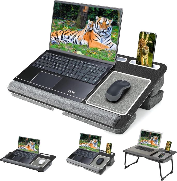 Yshunlai Laptop Lap Desk 2-in-1 with Cushion